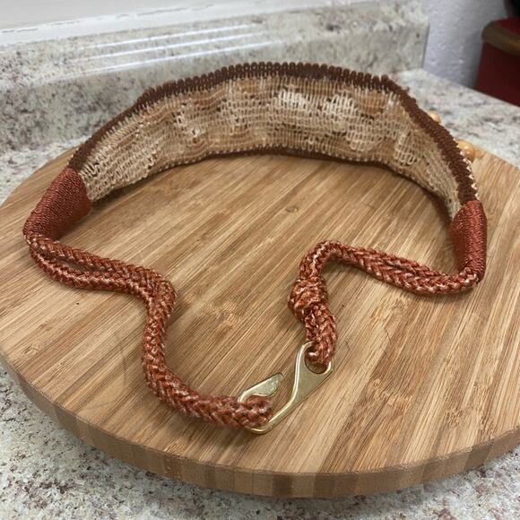 Vintage women’s Small beaded cord belt - Picture 4 of 6